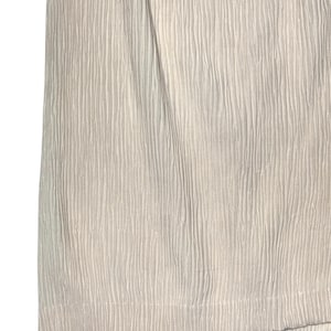 Vintage 2000s COMME des GARÇONS Silk Beige High Waisted Crinkle Pleated Knee Length Midi Skirt | Size M