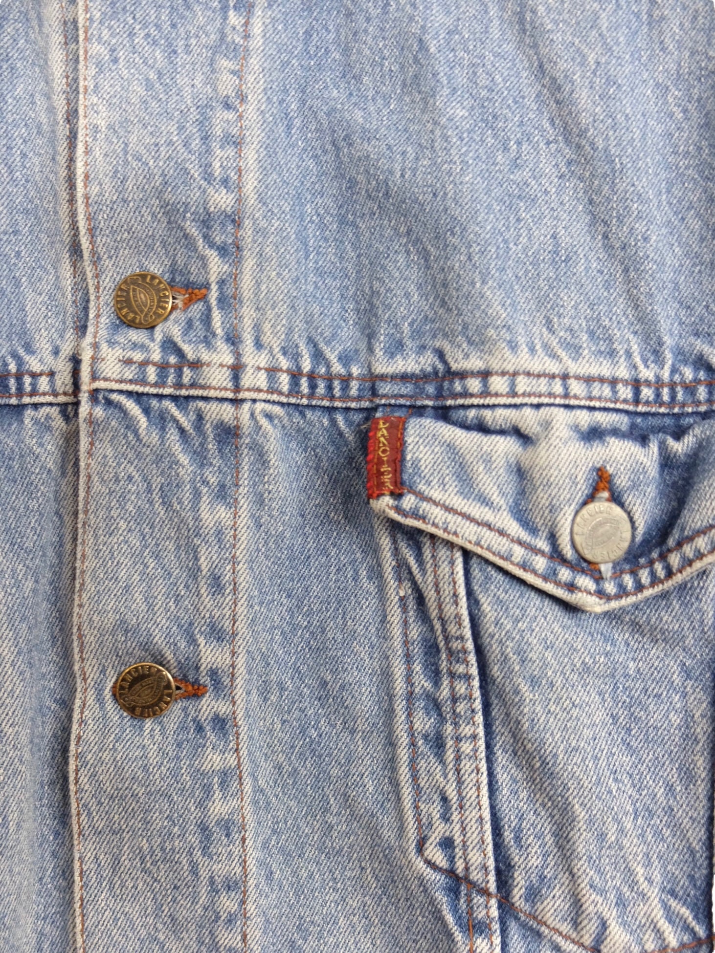 Vintage 80s Utilitarian Bohemian Grunge Medium Wash Blue Denim 