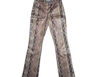 Y2k Roberto Cavalli Snake Print Jeans | Sz 29 Waist - Vintage