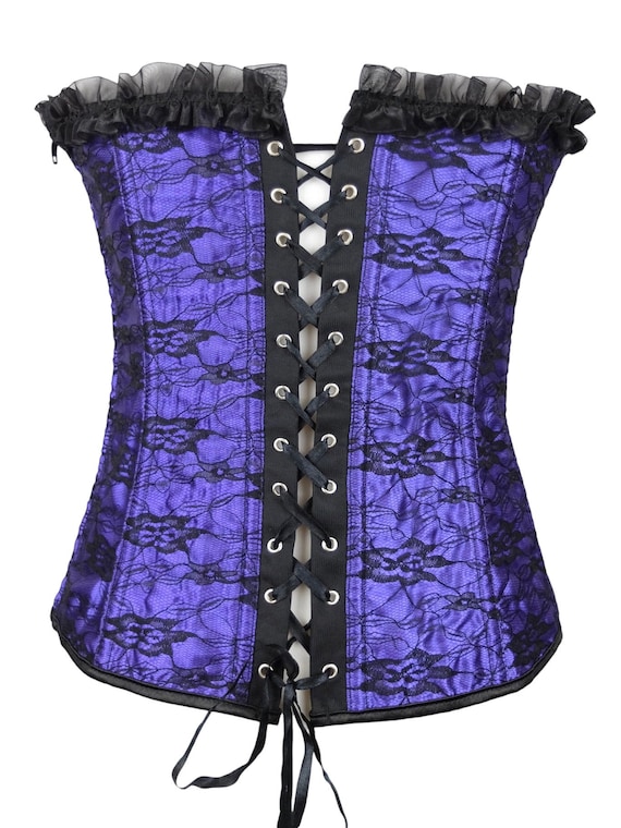 Vintage 2000s Y2K Gothic Purple Black Ruffled Lace