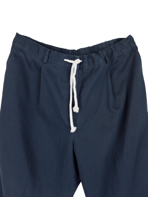 Vintage 90s Men’s Basic Solid Navy Blue Trouser P… - image 2