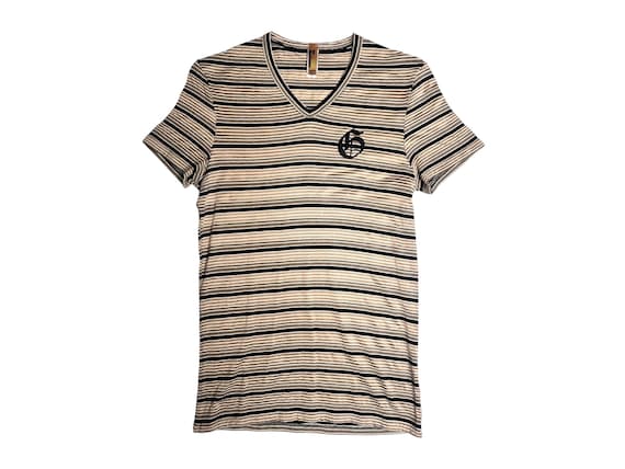 Vintage 2000s Y2K John Galliano Designer Striped V-neck Short