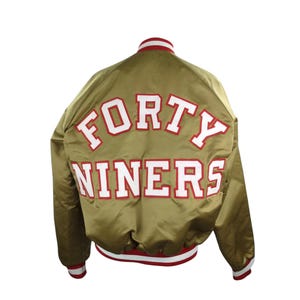 1960s FORTY NINERS ジャケット イエロー/レッド San Francisco 49ers Vintage 80s Felco Satin Bomber Jacket