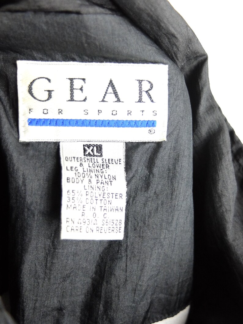 Vintage 90s Athletic Black Colorblocked Zip Up Windbreaker Jacket