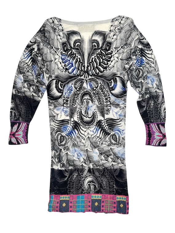custo barcelona mini dress Custo Barcelona Y2K Argyle Abstract Mini Dress
