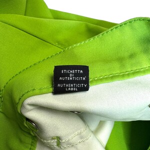 Vintage 2000s Versace Jeans Couture Lime Green Straight Leg Trousers | 26 Inch Waist