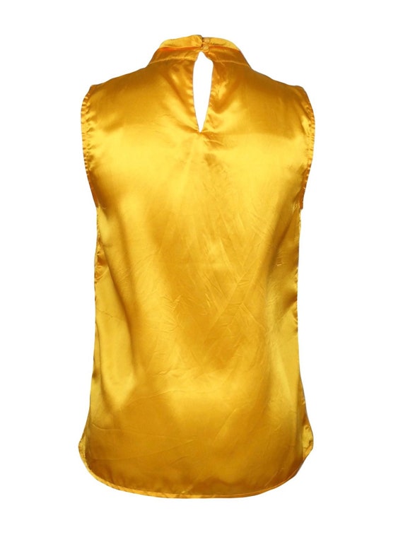 Vintage 2000s Y2K Silky Formal Mustard Yellow Sle… - image 2