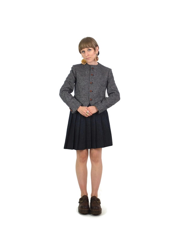 Vintage 70s Mod Wool Structured Button Down Blazer