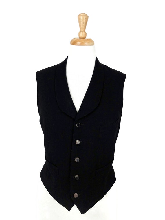 Vintage 1930's Power Suit Black Waistcoat Vest