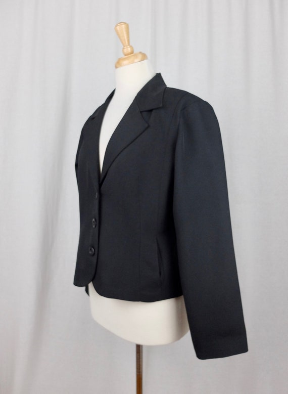 Vintage 80s Mod Bohemian Chic Basic Solid Black C… - image 3