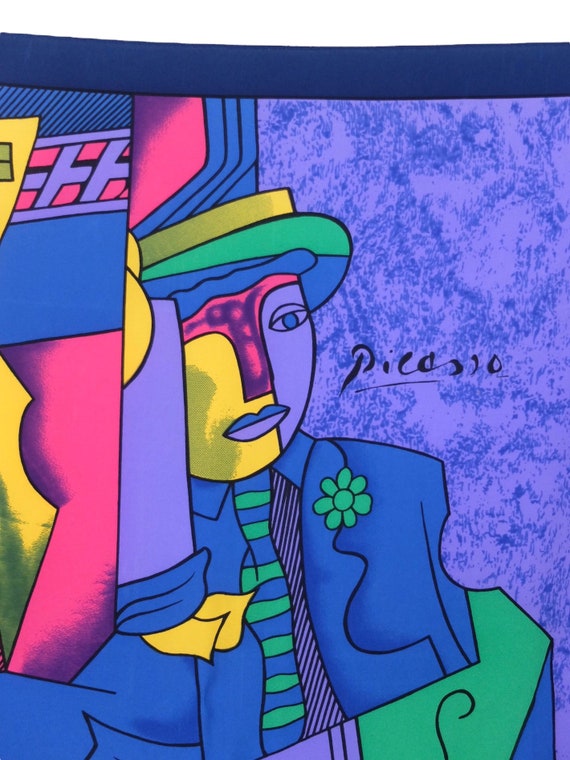 Vintage 80s Funky Avant-Garde Picasso Purple & Mu… - image 3