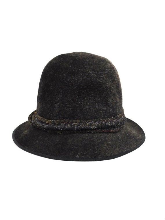 Vintage 40s Grey Felt Brimmed Fedora Hat - image 1