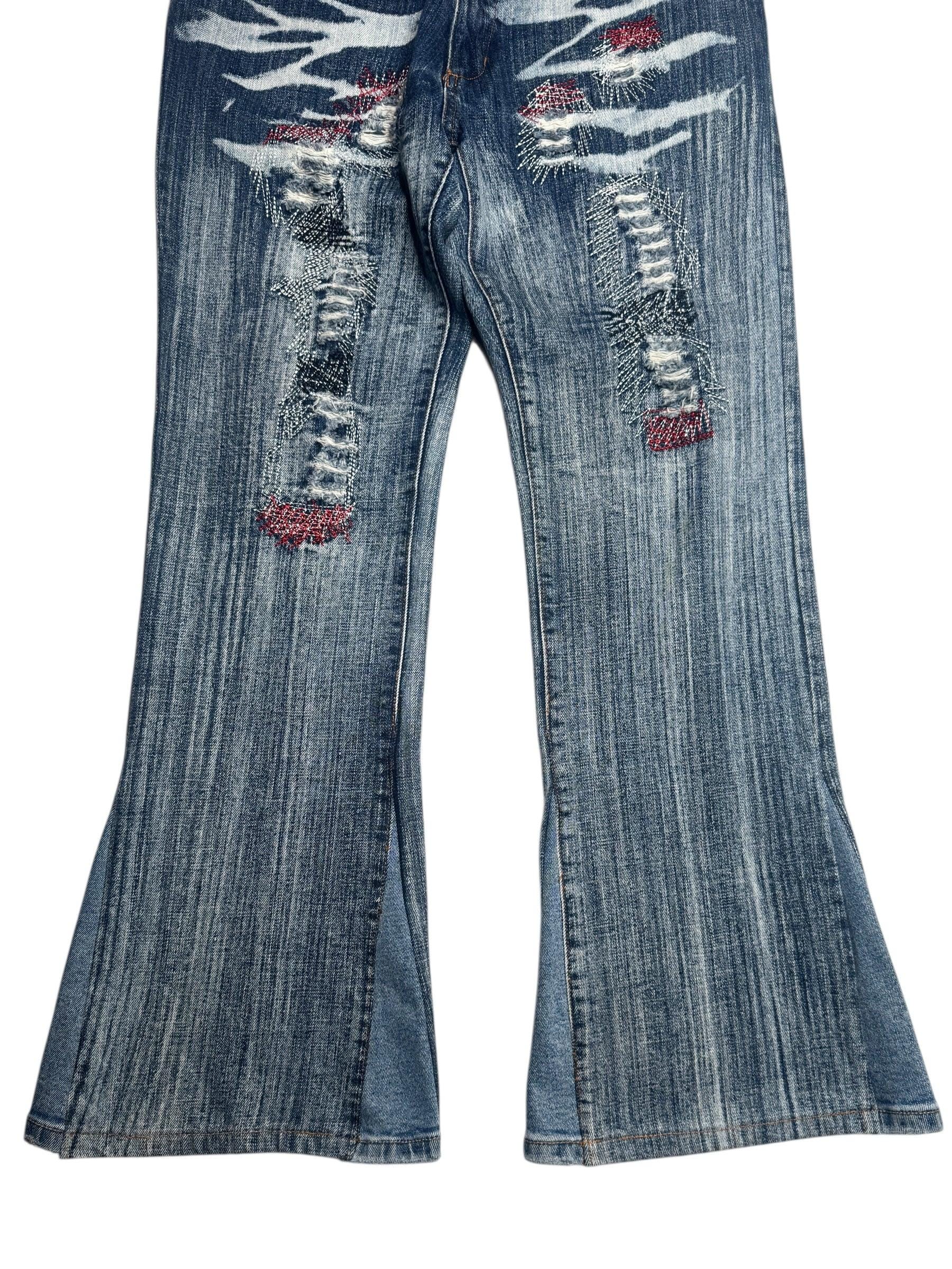 Vintage Just Cavalli Embroidered Bootcut Jeans | Y2K Acid Wash