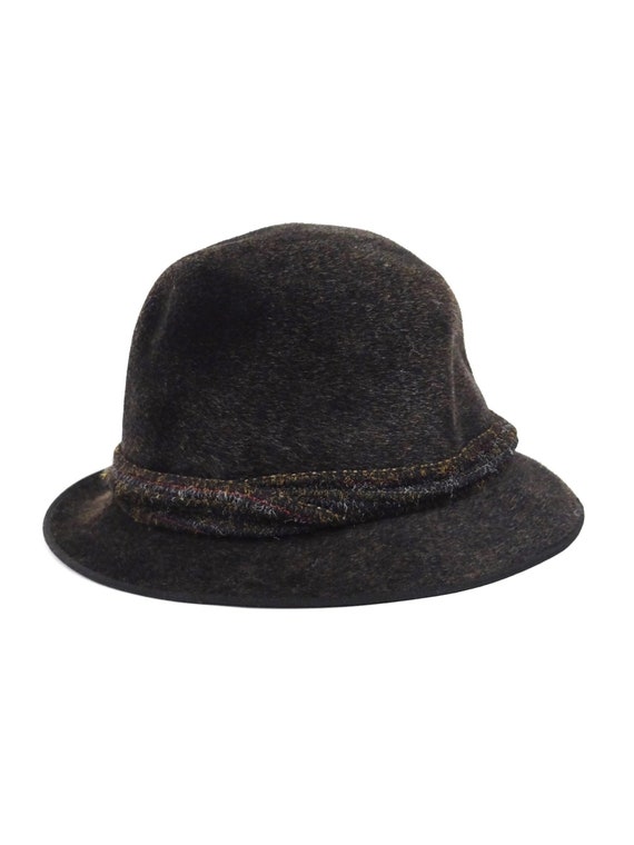Vintage 40s Grey Felt Brimmed Fedora Hat - image 3