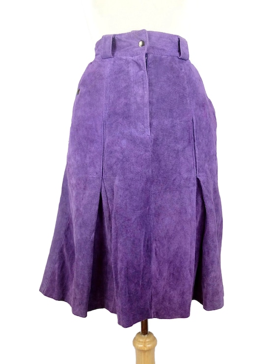 Vintage 1960's Mod Electric Purple Suede High Wais