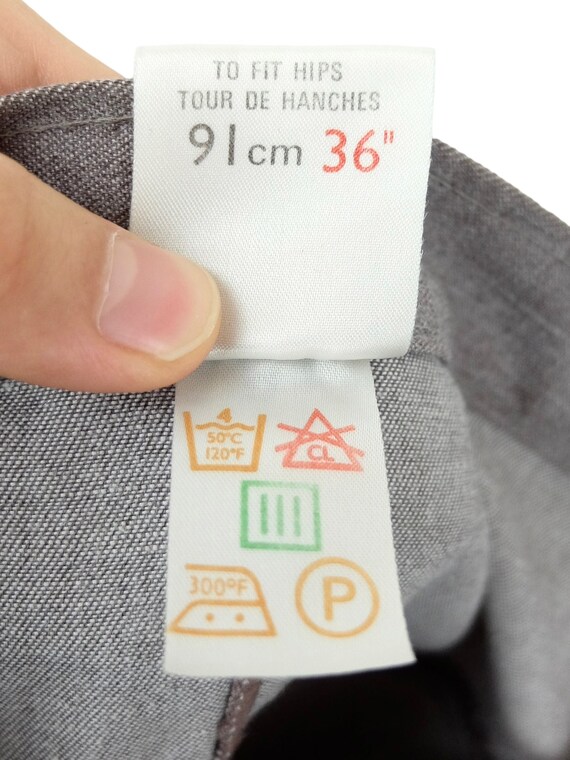 Vintage 70s Mod Utilitarian Solid Basic Grey High… - image 6