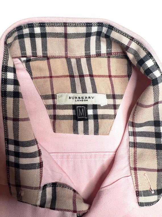 美品✨ Burberry ピンク　ブルー 長袖シャツ レディース　Y2K Burberry Pink Plaid Collared Short Sleeve Shirt | Y2K Preppy