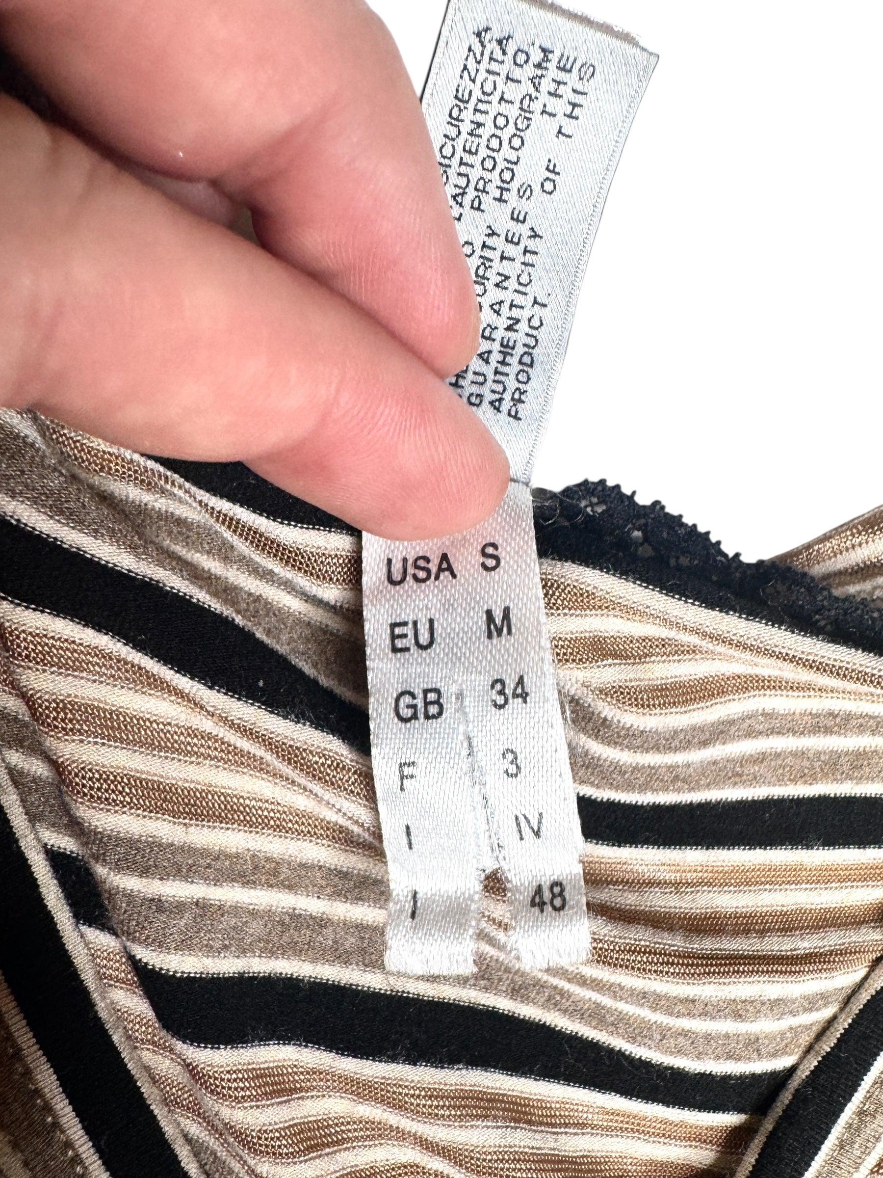 Vintage 2000s Y2K John Galliano Designer Striped V-neck Short
