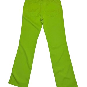 Vintage 2000s Versace Jeans Couture Lime Green Straight Leg Trousers | 26 Inch Waist