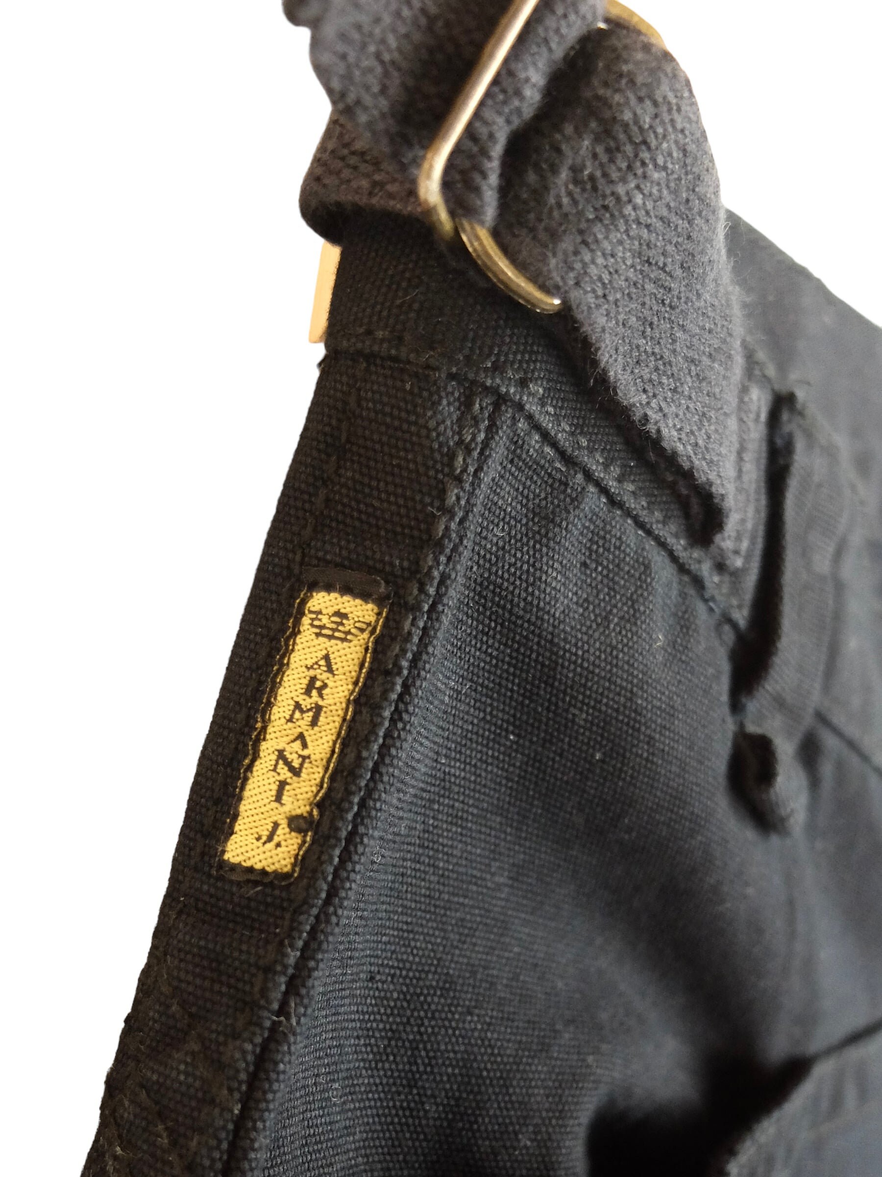 Vintage 2000s Y2K Armani Jeans Streetwear Utilitarian Solid Black 