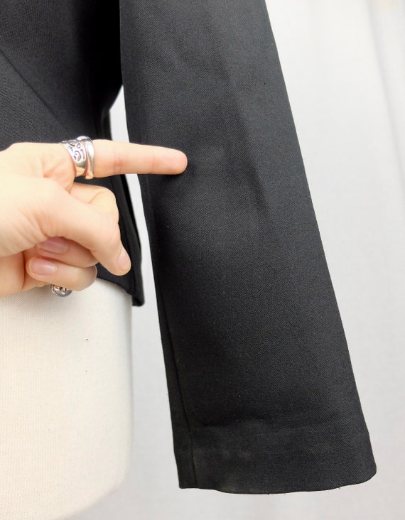 Vintage 80s Mod Bohemian Chic Basic Solid Black C… - image 7