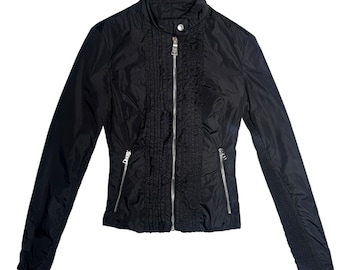 ジャケット・アウター 00s D&G nylon track jacket y2k archive Dolce & Gabbana 2000s Black Nylon Check Puffer Jacket Italy