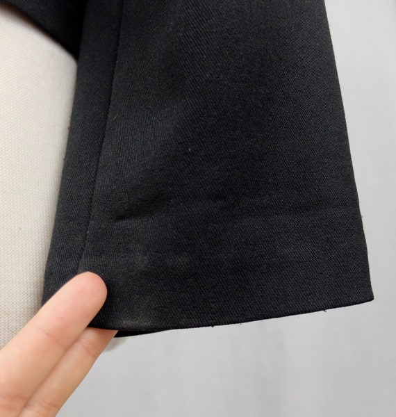 Vintage 80s Mod Bohemian Chic Basic Solid Black C… - image 6