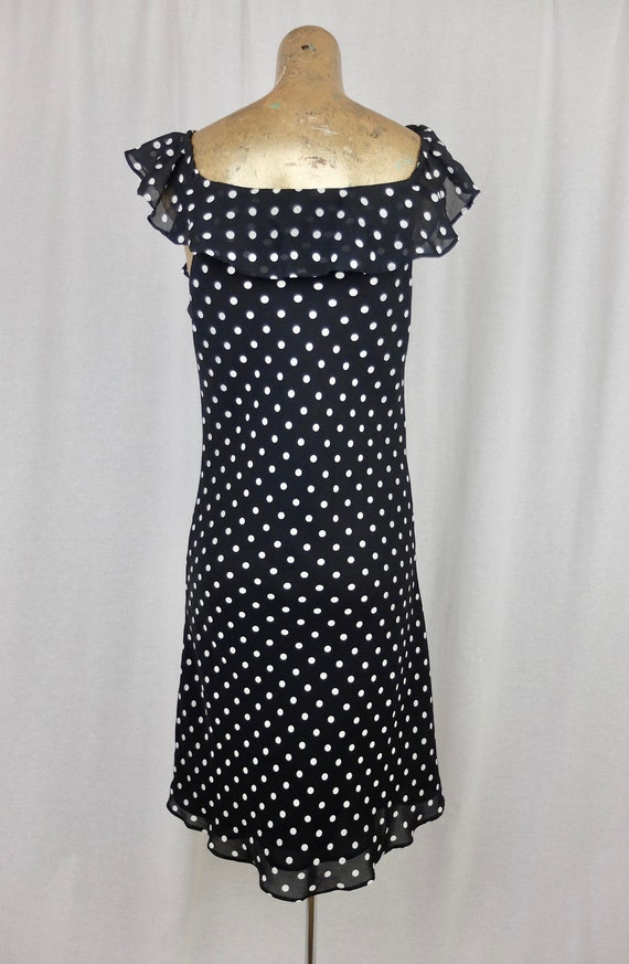 Vintage 1980's Pin-Up Style Black and White Polka… - image 5