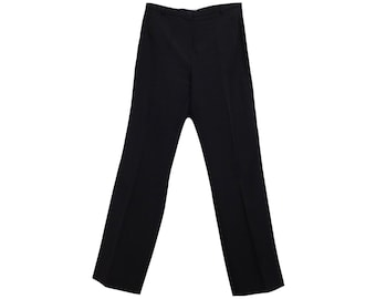 パンツ wide slacks pants 90s Vintage 90s Black Wide Slacks M, 90s Minimal Straight Leg Trousers
