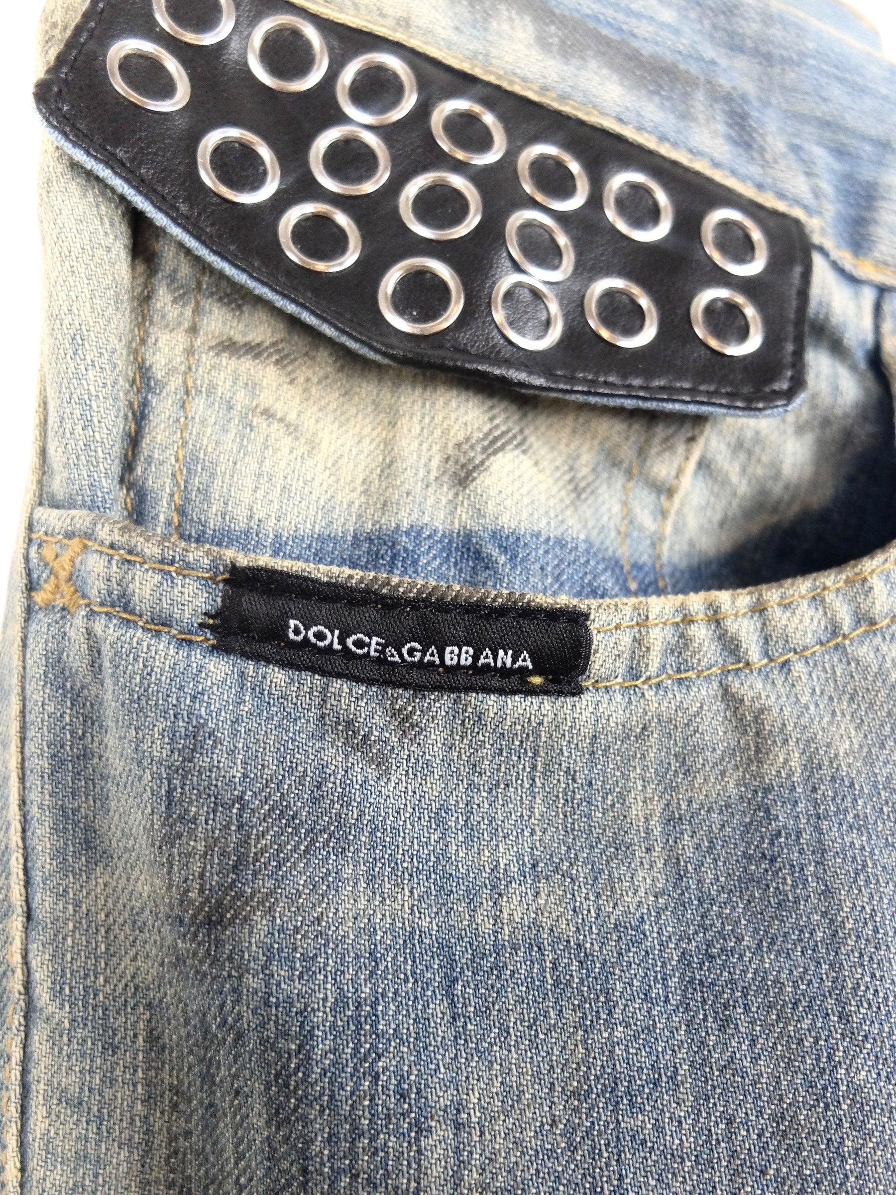 パンツ 00s DOLCE&GABBANA black denim pants y2k Dolce Gabbana Denim Women's Jeans Rare Retro Hype Y2K size