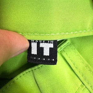 Vintage 2000s Versace Jeans Couture Lime Green Straight Leg Trousers | 26 Inch Waist