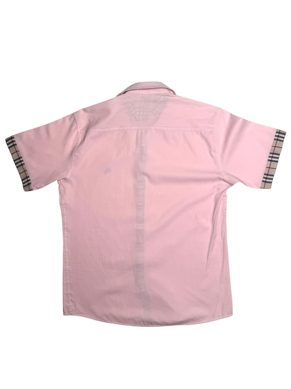 Burberry Pink Plaid Collared Short Sleeve Shirt | Y2K Preppy