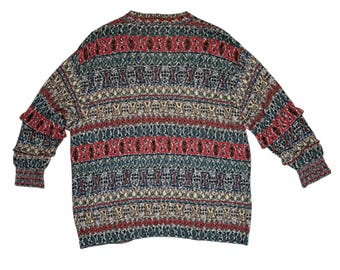 Vintage 90s Missoni Sport Knit Cardigan | Abstract Pattern, Men's