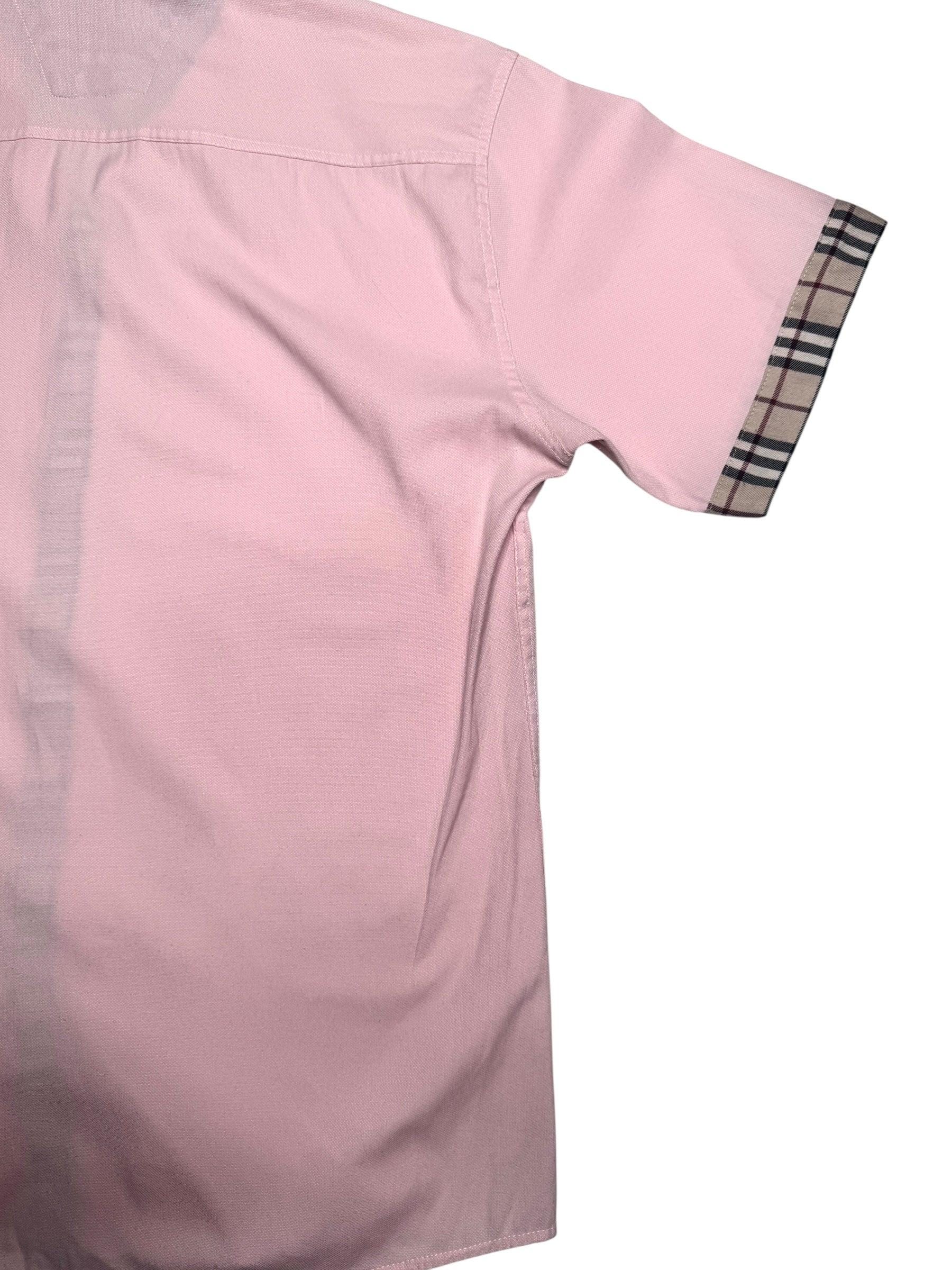Burberry Pink Plaid Collared Short Sleeve Shirt | Y2K Preppy