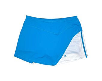 Vintage 2000s ADIDAS Blue & White Tennis Mini Skort | 32.5 Inch Waist