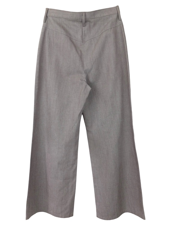 Vintage 70s Mod Utilitarian Solid Basic Grey High… - image 2