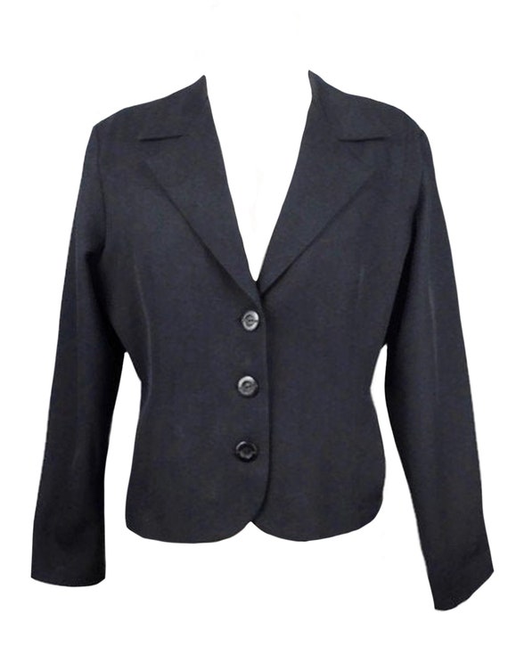 Vintage 80s Mod Bohemian Chic Basic Solid Black C… - image 2