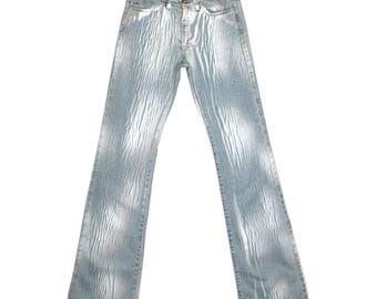2000s Versace Jeans Couture Acid Wash Denim Jeans | Mid-Rise Straight Leg (Size M-L)
