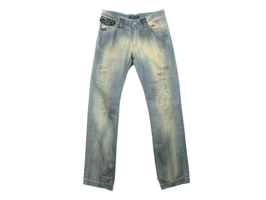 パンツ grunge Dolce&Gabbana fade denim y2k grunge Dolce&Gabban fade denim pants y2k - メルカリ