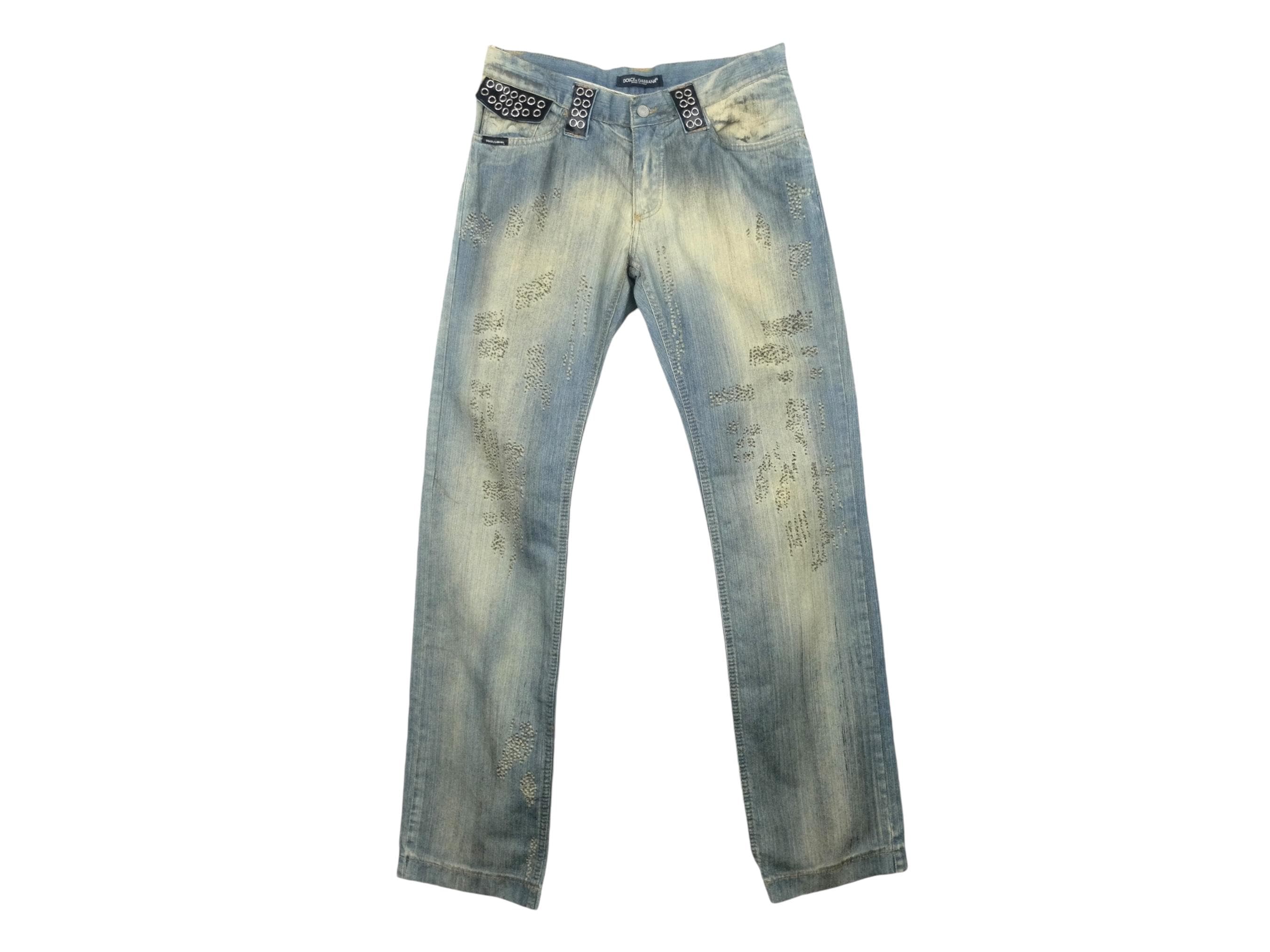 パンツ 00s dolce & gabbana damage denim y2k Vintage 2000s Y2K Dolce & Gabbana Deadstock Light Wash