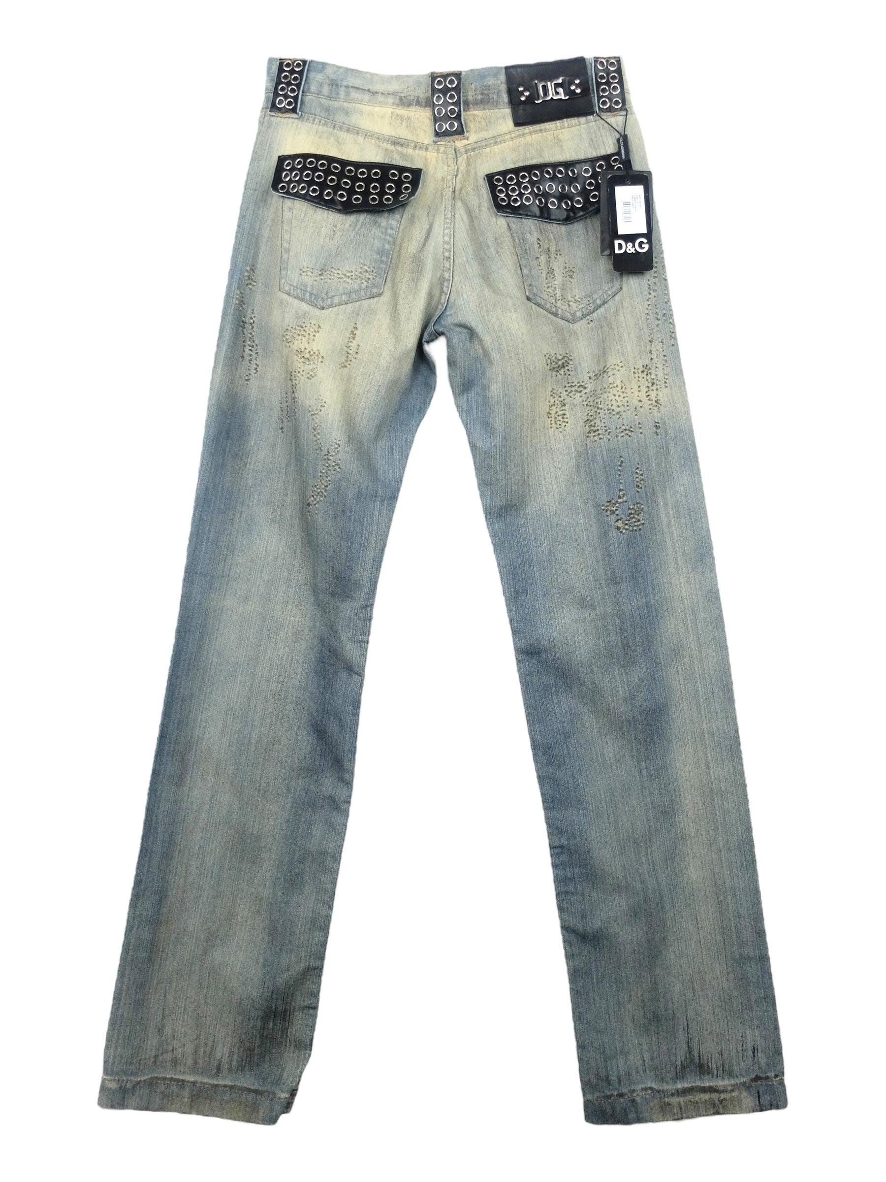パンツ 00s dolce & gabbana damage denim y2k Vintage 2000s Y2K Dolce & Gabbana Deadstock Light Wash