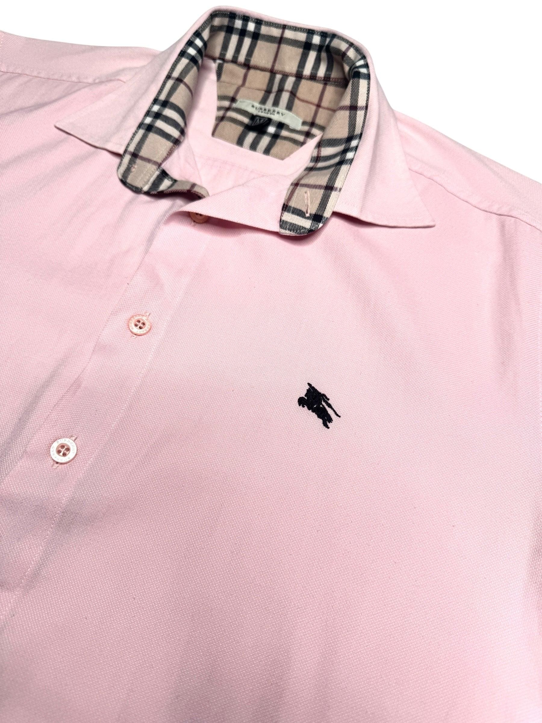 Burberry Pink Plaid Collared Short Sleeve Shirt | Y2K Preppy