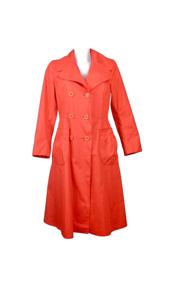 Vintage 1960's Mod Bright Coral Beagle Collar Tren