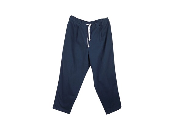 Vintage 90s Men’s Basic Solid Navy Blue Trouser P… - image 1