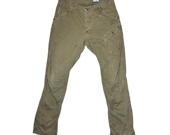 Pantalon cargo fonctionnel kaki fuselé G-STAR RAW pour hommes des années 2000 | Taille L pour hommes