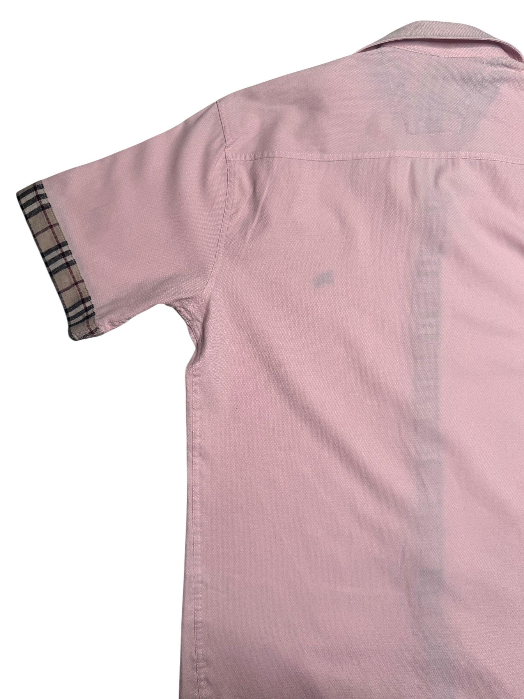 Burberry Pink Plaid Collared Short Sleeve Shirt | Y2K Preppy