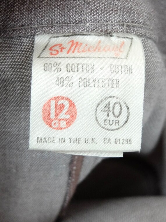 Vintage 70s Mod Utilitarian Solid Basic Grey High… - image 5