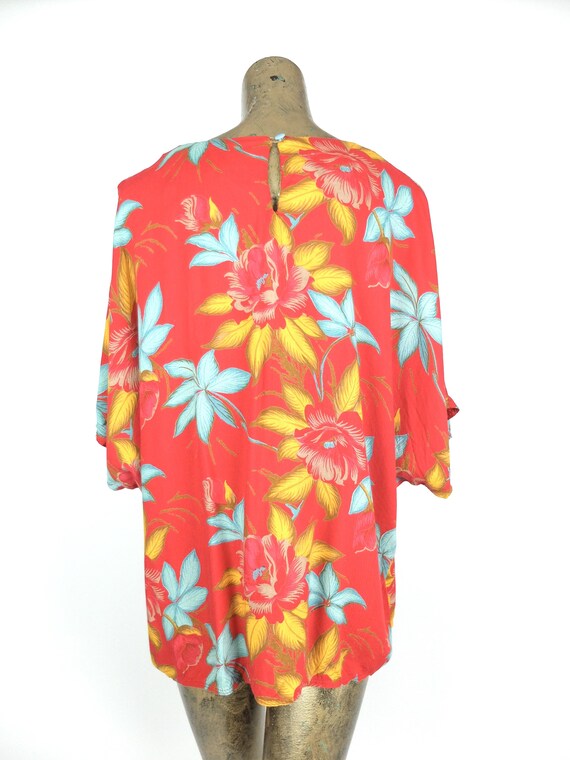 Vintage 60s Mod Tropical Hawaiian Oversized Half … - image 4