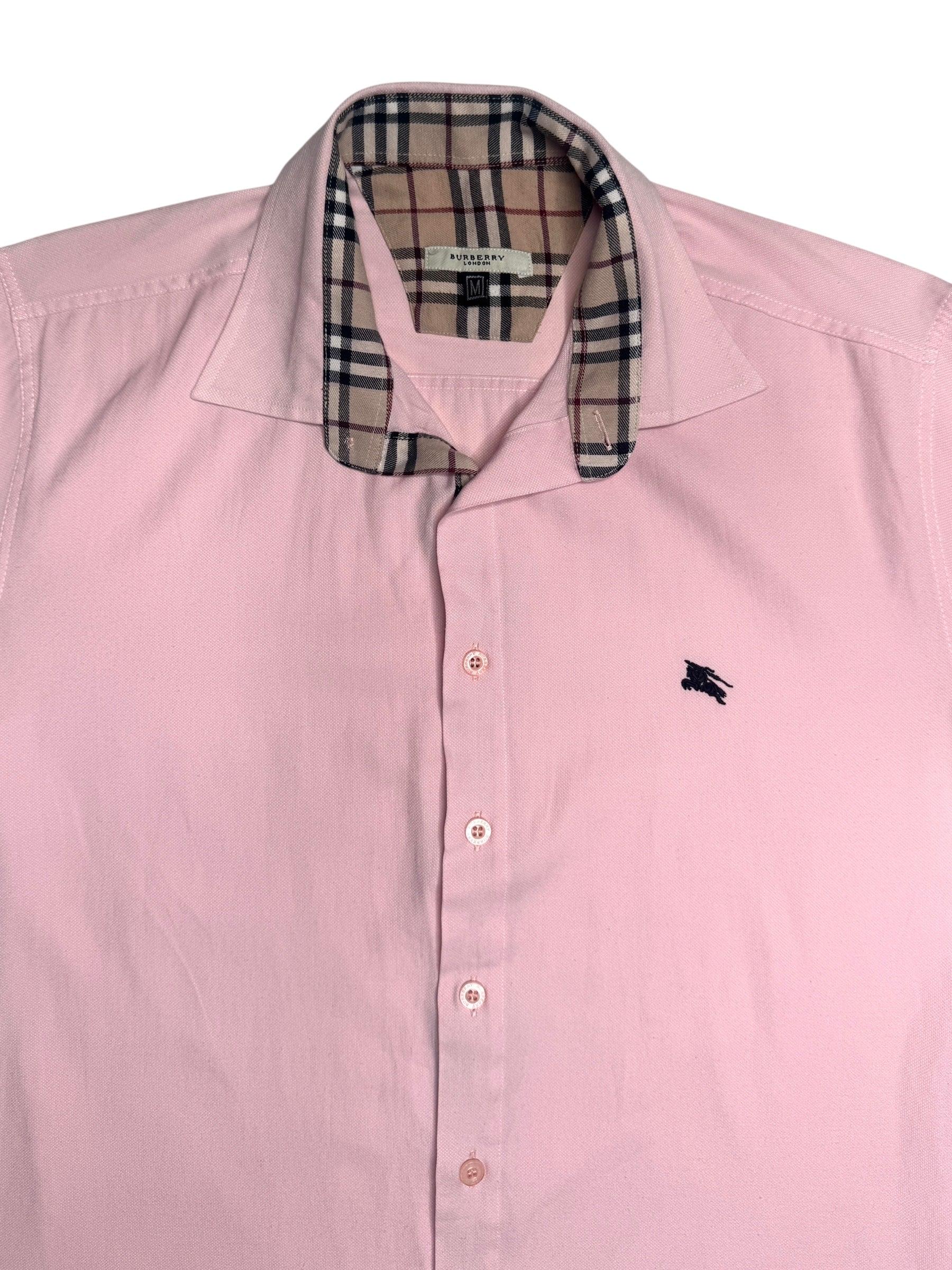 Burberry Pink Plaid Collared Short Sleeve Shirt | Y2K Preppy