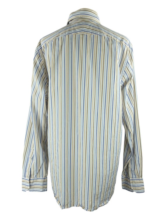 Vintage Y2K Striped Cotton Button-up Shirt: Hacket London, Men's